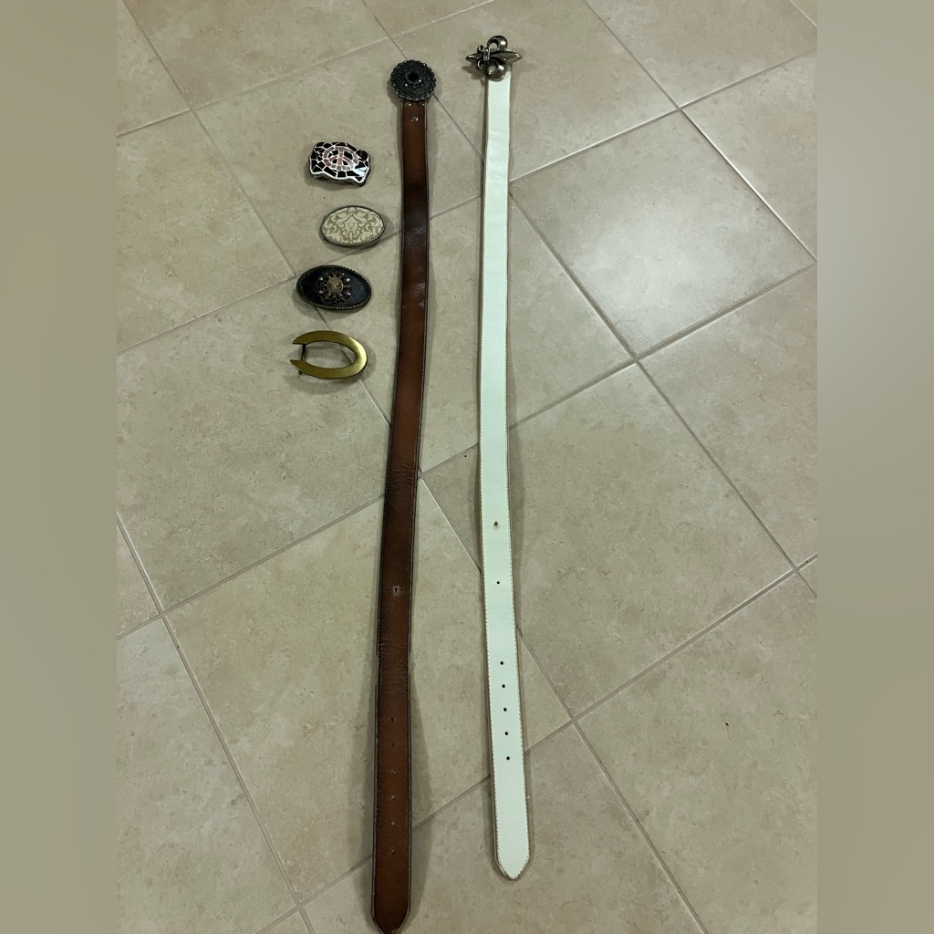 2 Belts Waist 2429 Interchangeable Buckles 50 For All